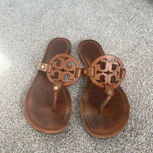Tory Burch Miller Sandal, Leather- Vintage Vachetta/Brown Size 8.5